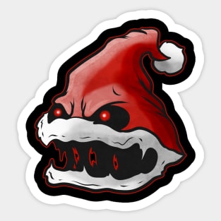 Scary Santa Hat With Fangs Glowing Eyes Christmas Hallowxmas Sticker